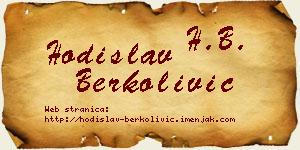 Hodislav Berkolivić vizit kartica